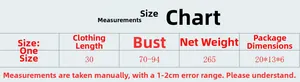 Size guide for chain metal rhinestone top with bust 70-94cm and length 30cm details