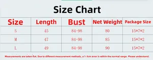 Size guide for fishnet rhinestone top covering lengths 45-49cm and chest 84-98cm