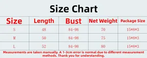 Size chart for rhinestone fishnet tank top showing length, bust, and weight in S to L