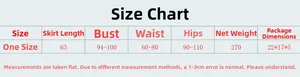 Detailed size chart for the deep V-neck rhinestone dress including length and bust measurements