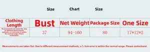 Detailed size guide for backless halter neck top with chest and length measurements