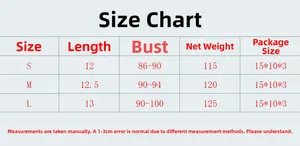 Detailed size chart for rhinestone fishnet crop top with measurements for S, M, and L