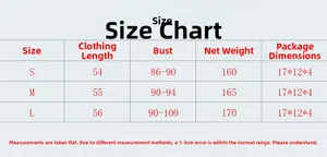 Detailed size chart for gradient halter neck top showing length, bust, and weight specs
