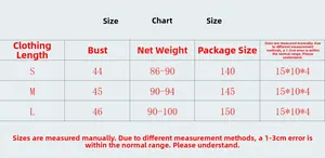 Size chart for sequin square neck sleeveless top showing length, bust, and weight in S-L
