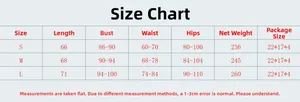 Detailed size chart in cm for sexy rhinestone chain mini dress in sizes S, M, and L