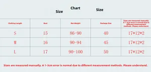 Size chart table for rhinestone bikini top with bust and length measurements in cm