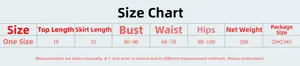 Detailed size chart for women sexy rhinestone fishnet top and mini skirt two-piece set