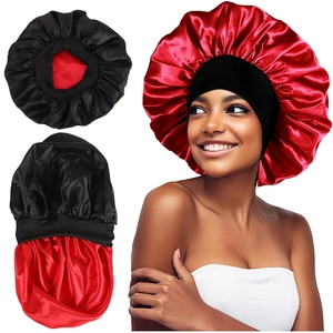 Doppelschichtiges Satin Bonnet Für Damen Schlafmütze Mit Breitem Elastischem Band Seidenähnliche Haarpflege Nachtmütze