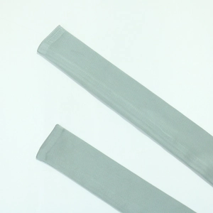 Detail of light grayish green sun protection arm sleeves with seamless high-elastic edges