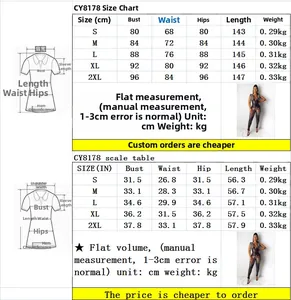 Detailed size chart in CM and IN for sequin high waist jumpsuit with measurement guide
