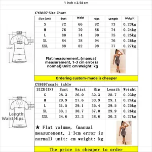 Guide des tailles détaillé en CM et pouces pour la robe de soirée sexy à col en V
