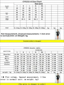 Tableau détaillé des tailles pour robe de soirée avec mesures en cm et en pouces