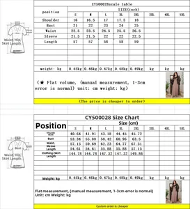 Detailed size chart for flare sleeve polka dot maxi dress measuring S to 2XL in inches