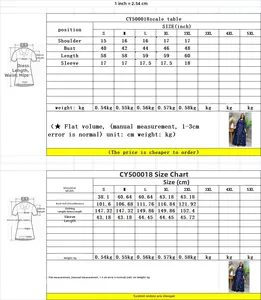 Detailed size chart for leaf pattern rhinestone caftan robe from size S to 5XL