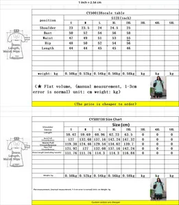 Detailed size chart for sequin tassel robe abaya with inch and cm measurements