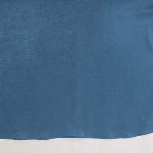 Detailed view of dark blue satin Jalabiya dress with high-quality hemline stitching detail