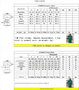Size chart for rhinestone tassel dress with measurements in inches and centimeters