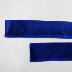 Close-up detail of luxury royal blue velvet fabric with soft plush texture and premium finish