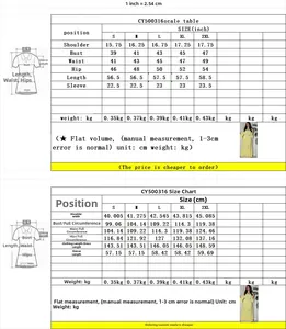 Detailed size chart for elegant chiffon dress showing S to 2XL in inches and cm