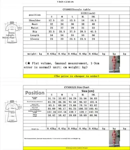 Detailed size chart for printed long sleeve dress in inches and centimeters with measurements