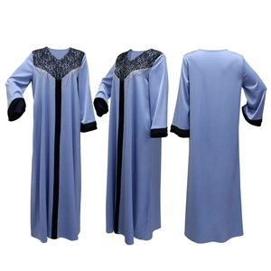 Detailed front and side views of light blue velvet lace dress with silver rhinestones