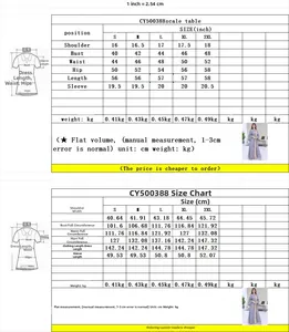 Detailed size chart for ethnic embroidered long robe dress ranging from size S to 2XL