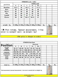 Tableau des tailles pour robe de soirée plissée à strass avec mesures métriques et impériales