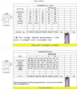 Detailed size chart for rhinestone evening dress with measurements in inches and centimeters