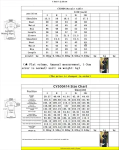 Size chart for women's loose rhinestone dress with inch and centimeter measurements