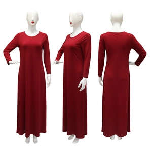 Detail views of red long sleeve maxi dress showing front, side and back on mannequin