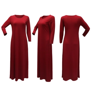 Three-way view of a deep red rhinestone party dress with long sleeves and slim fit design