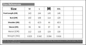 Tableau des tailles détaillé pour robe longue brodée de style ethnique de M à XXL