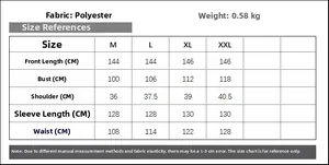 Guide des tailles détaillé pour la robe en mesh brodé avec mesures du M au XXL en CM