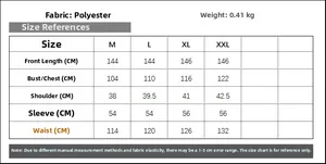 Size chart table for gold stamped long sleeve V-neck maxi dress with detailed measurements