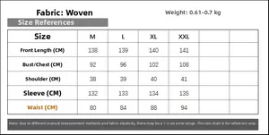 Detailed size chart for the sequin maxi dress including bust waist and length metrics