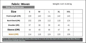 Detailed size chart for polka dot lantern sleeve woven maxi dress ranging from S to XXL