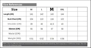 Tableau des tailles détaillé pour robe longue brodée avec mesures du M au XXL inclus