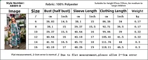 Tableau des tailles pour robe longue fleurie fille mesurant de 95cm à 155cm de haut