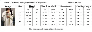 Size chart for lotus leaf sleeve dress with golden floral embroidery details
