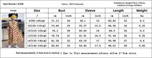 Guide des tailles pour robe à fleurs fille avec mesures de buste et de longueur