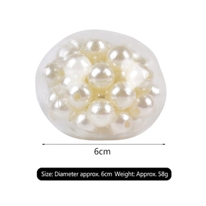 Creative pearl-filled stress relief squeeze ball toy for kids and adults, 6cm diameter