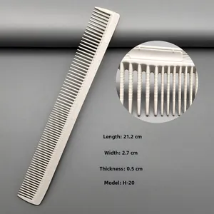 Detail view of barber comb with integrated scale and precise tooth spacing measurement