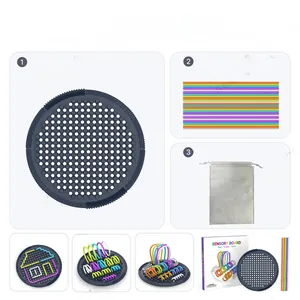 Sensory activity board set including 25 flexible silicone strips and a storage bag