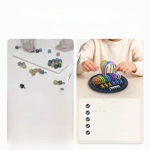 Detail of the flexible silicone sensory board comparing 2D and 3D creative structures