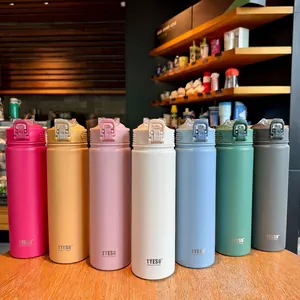 Large capacity TYESO insulated water bottles in seven vibrant colors with portable handles
