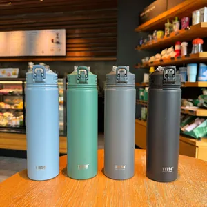Portable stainless steel insulated tumblers with lids and carry handles in four matte colors