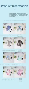 Detail of A5 marble spiral notebooks in eight colors with 80g paper and double coils