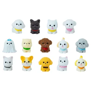 Set of 14 assorted miniature resin puppy figurines for DIY landscape and desk decoration