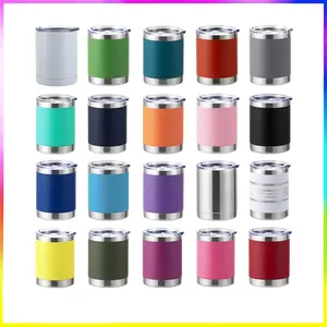 Vacuum Insulated Tumbler Stainless Steel Double Wall Travel Mug With Lid Portable Solid Color Car Cup