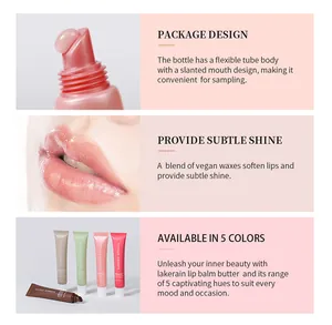 Detail of butter lip balm tubes with slanted applicator and vegan wax texture highlights